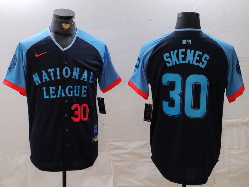 Men Pittsburgh Pirates #30 Skenes Blue All star 2024 Nike MLB Jersey style 2->women mlb jersey->Women Jersey
